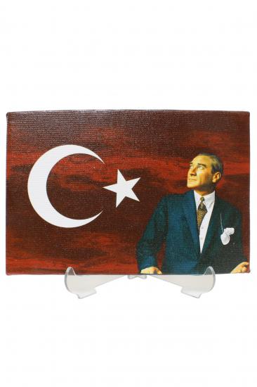 Atatürk Türk Bayrağı Dikdörtgen Kanvas Tablo